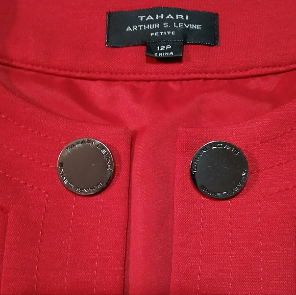 Tahari Women's Size 12P Vibrant Red Midi Dress - Picture 2 of 7